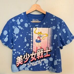 Sailor moon boxy tee size M EUC blue